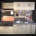 Upper And Lower Kitchen Cabinets With Stove Range Hood And Stainless Countertop