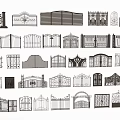 Various Decorative Gate Designs Featuring Ornate Patterns And Classic Styles 3d model