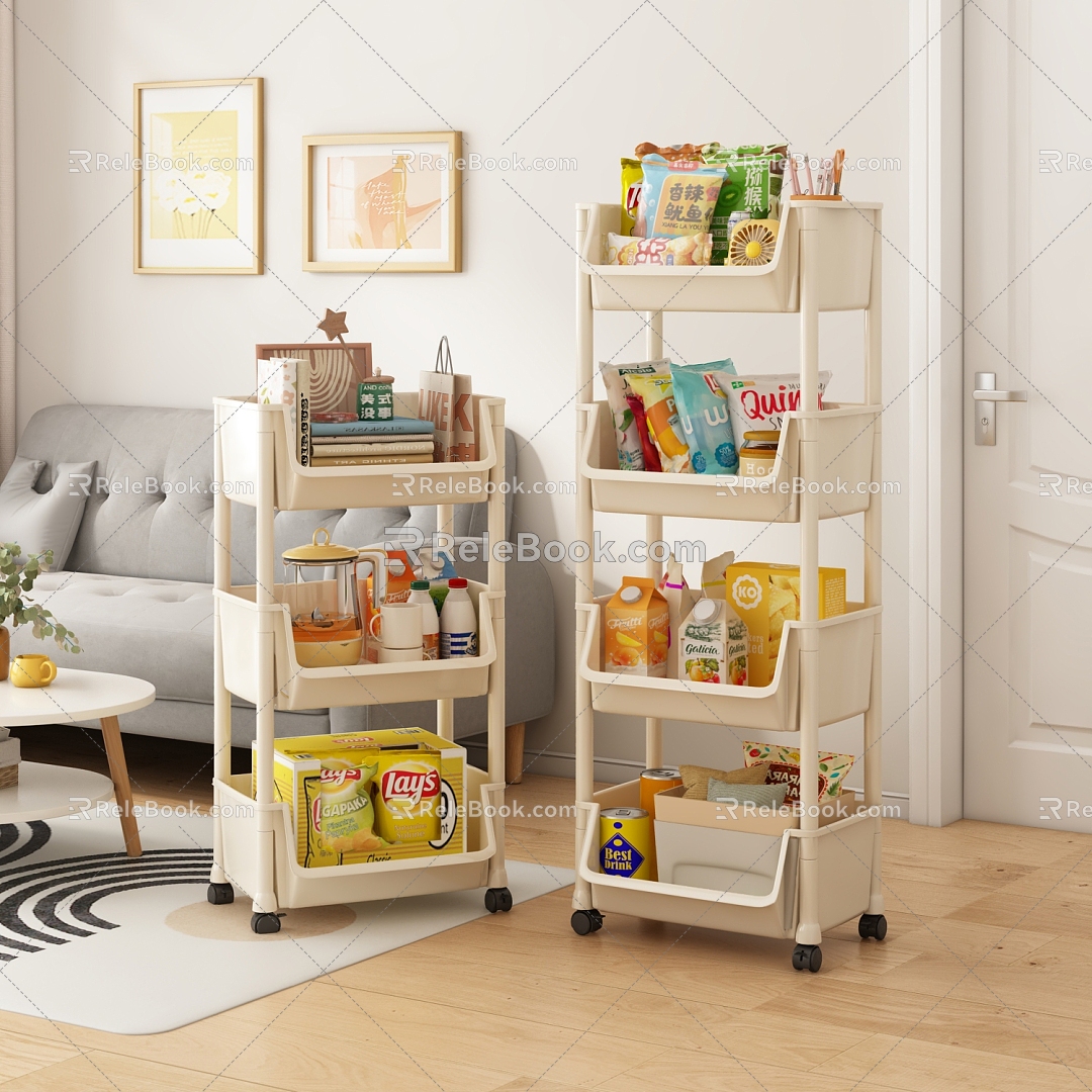 Trolley Storage Rack Snack Storage Rack Storage Rack Living Room Storage Rack 3d model