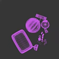 Variety Of Cleaning Supplies Including Buckets Basins Detergent Bottles And Tools
