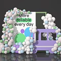 Modern Meichen Display Window Meichen Balloon Meichen Balloon Combination Pin-in Area Activity Meichen 3d model