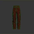 Stylish Red Cargo Pants With Multiple Pockets For Everyday Use And Comfort 3d model
