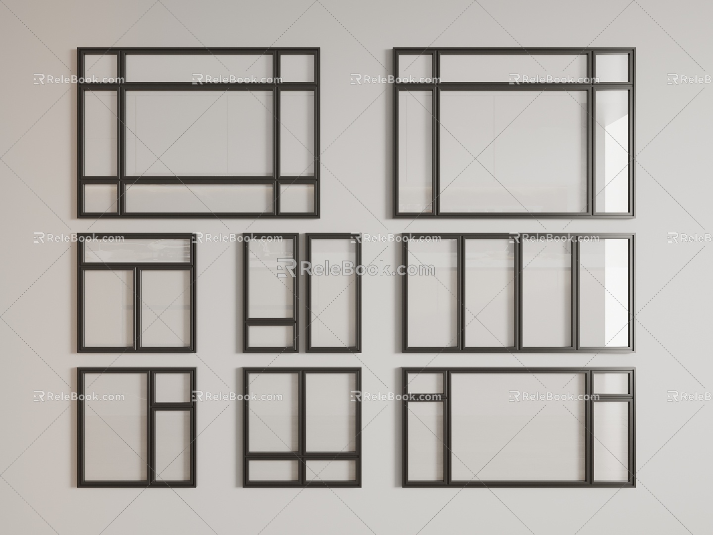 Modern windows 3d model