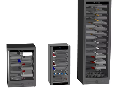 Modern Design Wine Coolers In Different Sizes With Bottles Storage And Glass Doors 3d model