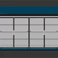Electronic Refrigerated Display Case Commercial Glass Doors Blue Top Multiple Shelves For Retail Product