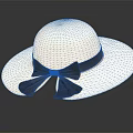 Classic Ivory Wide Brim Straw Hat Adorned With Black Bow Detail
