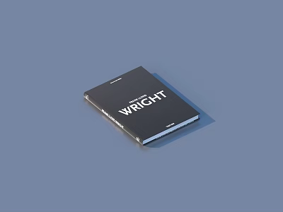 Black Cover Book With WRIGHT Title And White Text On Blue Background 3d model