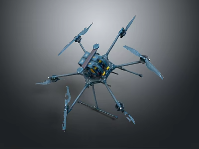 Industrial Hexacopter Drone Equipment With Multi rotor Structure And Heavy Duty Mounts 3d model