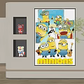 Abstract Painting Featuring Minions Colorful Characters In Playful Poses And Details