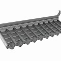 Chinese-style eaves roof tile eaves line 3d model
