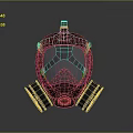 Black Military Weapon Protective Gas Mask With Dual Filters And Clear Visor