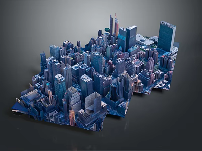 Detailed 3D City Model Showcasing Urban Building Complex And Skyscraper Architecture 3d model