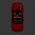 Red Luxury Convertible Sports Car With Orange Seats And Sleek Design