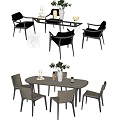 Modern Dining Table and Chair Combination 3d model
