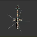 Camouflage Helicopter With Multiple Rotors And Detailed Modern Body Structure