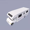 White Recreational Vehicle Exterior With Multiple Windows And Smooth Roof Design