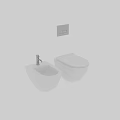 Modern Wall Mounted White Toilet Design With Bidet Faucet And Control Panel
