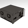 Black Industrial Equipment Enclosure With Dual Cooling Fans And Port Panel