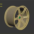Vossen Gold Car Wheel Rim Automotive Part With Stylish Spoke Design And Shiny Finish