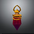 Stylish Fashion Clothing Accessory Featuring Golden Top Red Geometric Pendant Decorative Design For Outfits