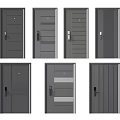 Gray Security Doors with Various Modern Panel Designs and Secure Lock Systems