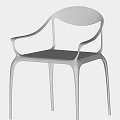 Modern Dining Chair With Transparent Acrylic Seat And Sleek Metallic Frame Design
