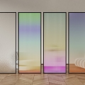 Gradient glass screen partition Changhong glass frosted glass 3d model