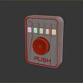 Household Push Button With Red PUSH Label White Casing And Small Square Indicators 3d model