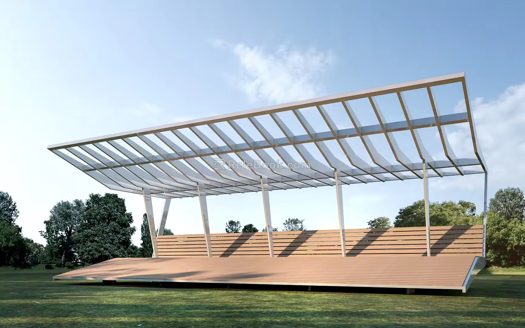 Modern Landscape Structures Park Structures Park Corridor Frame Park Rest Pavilion 3d model