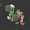 3D Rendered Game Movie Robot Characters With Metallic Silver White Brown Design In Interactive Poses