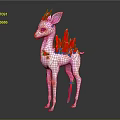 Fantasy Pink Deer With Red Antlers Red Wings And Red Spots Standing