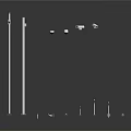 Scene Construction Components With Metal Poles Lighting Fixtures And Connectors