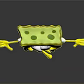 Yellow Smiling SpongeBob SquarePants Cartoon Character With Open Arms And Black Shoes