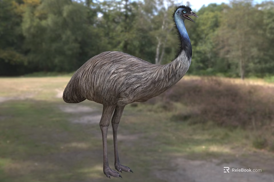 Wild Reptile In Natural Habitat With Green Grassland And Forest 3d model 