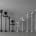 Projection Surveillance Systems With Various Camera Mounts And Pole Stand Designs 3d model