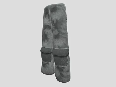 Gray Tie Dye Cargo Pants With Multiple Pockets For Casual Daily Wear 3d model