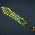 Cartoon Sword Magic Weapon Game Equipment Sword Weapon Cold Weapon Light Weapon Ghost Sword Excalibur Rune Sword Magic Sword 3d model