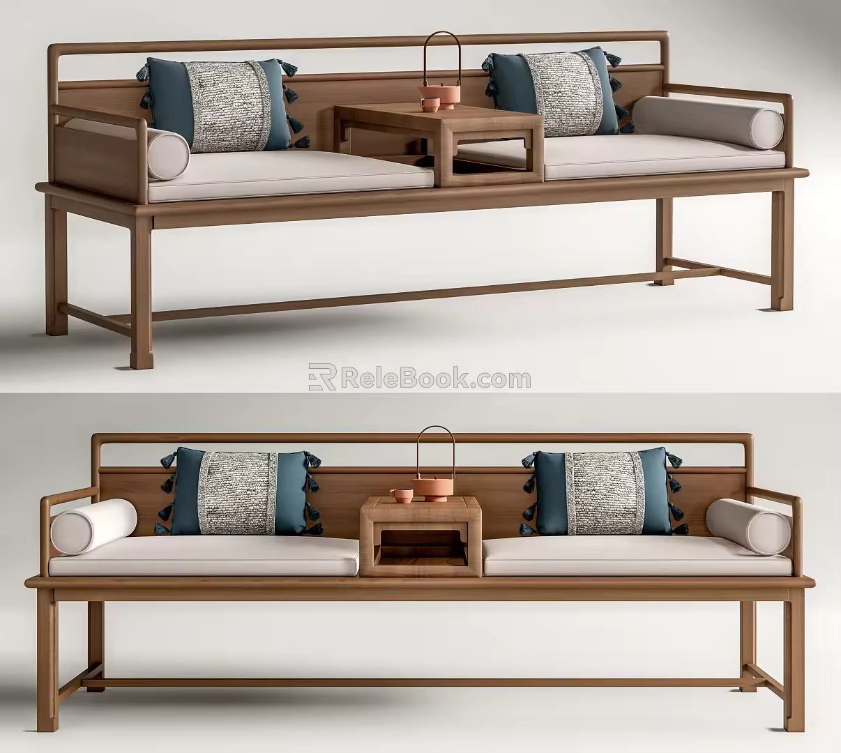 New Chinese-style Rohan Bed Double Sofa 3d model