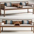 New Chinese-style Rohan Bed Double Sofa 3d model