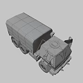 Khaki Colored Six Wheeled Military Utility Vehicle With Sturdy Design And Open Door Cargo Bed