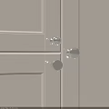 Sleek Silver Metal Door Handles On Minimalist White Wooden Doors Design