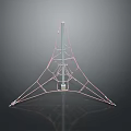 Conical Metal Tower Structure With Three Supporting Legs Vertical Column Square Base And Dark Reflection 3d model