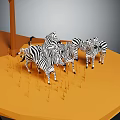 Reptiles Gathered On Orange Platform With Gray Background And Structures