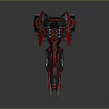 Futuristic Red And Black Spaceship With Sleek Aerodynamic Design And Propulsion Systems