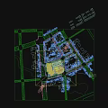 Birds Eye View Urban Planning of High Rise Towers with Road Network and Green Areas