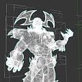 Red Muscular Demonic Game Movie Character With Horns Wings Spikes And Sharp Claws