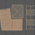 Wooden Grid Ceiling Frames With Various Design Patterns For Interior Decoration 3d model