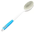Long Handled Cleaning Brush With Blue Handle And White Bristles For Household Use