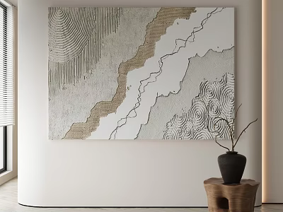Abstract Painting With Intricate Patterns And Soft Tones For Modern Interior Wall Art 3d model