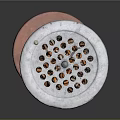 Circular Metal Floor Drain Fixture With Perforated Cover Metal Rod And Red Base